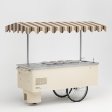 Mobilus ledų vežimėlis-vitrina Riksha (apvaliems GN indams)